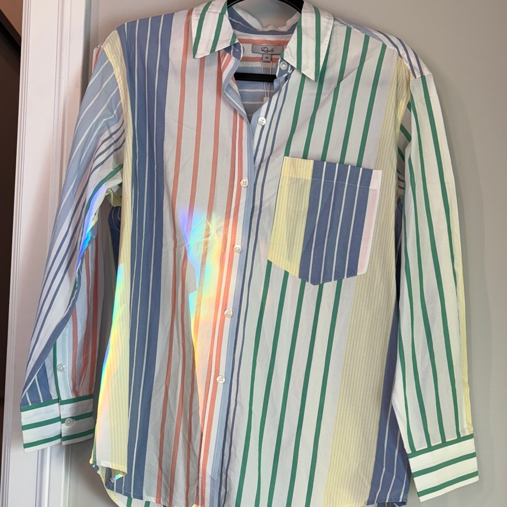 NWT Rails Arlo Portofino stripe button up